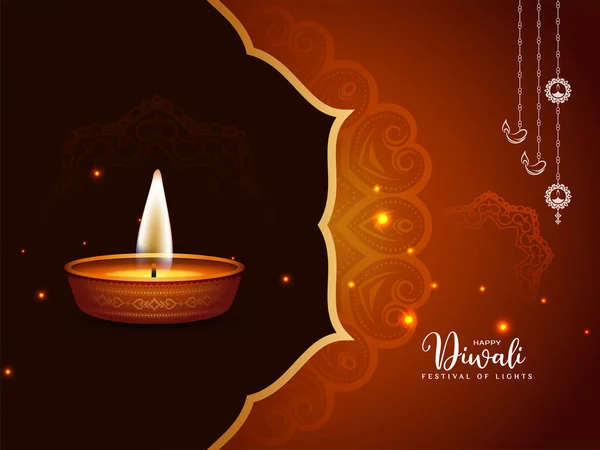 Happy Diwali Indischen Festival Feier Klassischen Eleganten Hintergrund Vektor — Stockvektor