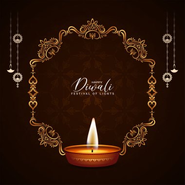 Mutlu Diwali dini Hindu festivali kutlama arka plan tasarım vektörü