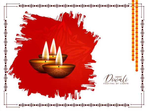 Feliz Diwali Religiosa Tradicional Festival Decorativo Fundo Design Vetor — Vetor de Stock