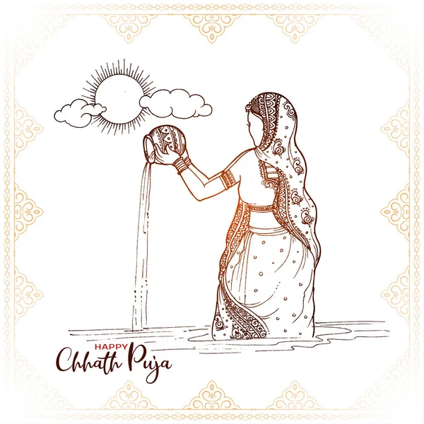 Chhath Puja ancient festival linear icon. Praying for wellbeing and wealth.  Meditation in water. Thin line customizable illustration. Contour symbol.  Vector isolated outline drawing. Editable stroke 4716174 Vector Art at  Vecteezy
