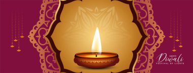 Mutlu Diwali dini festivali sanatsal güzel bayrak taşıyıcısını kutluyor