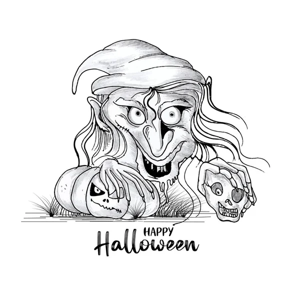 Feliz Halloween Festival Espeluznante Horror Fiesta Fondo Diseño Vector — Archivo Imágenes Vectoriales