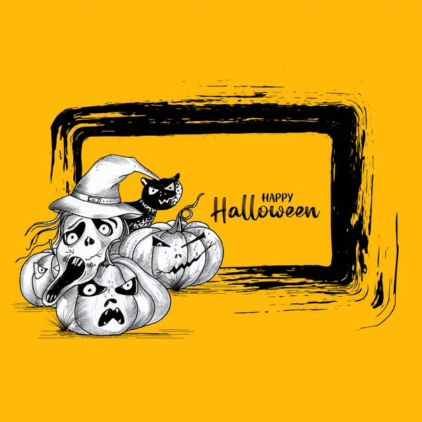 Feliz Festival Halloween Assustador Vetor Design Fundo Horrorizado —  Vetores de Stock