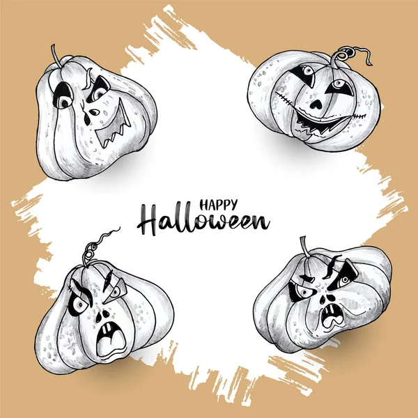 Happy Halloween Festival Creepy Devil Pumpkins Background Design Vector — Stock Vector