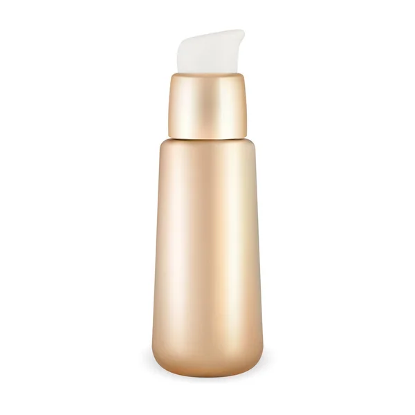 Dottle Bomba Plástico Dourado Airless Maquilhagem Recipiente Cosmético Modelo Garrafa —  Vetores de Stock