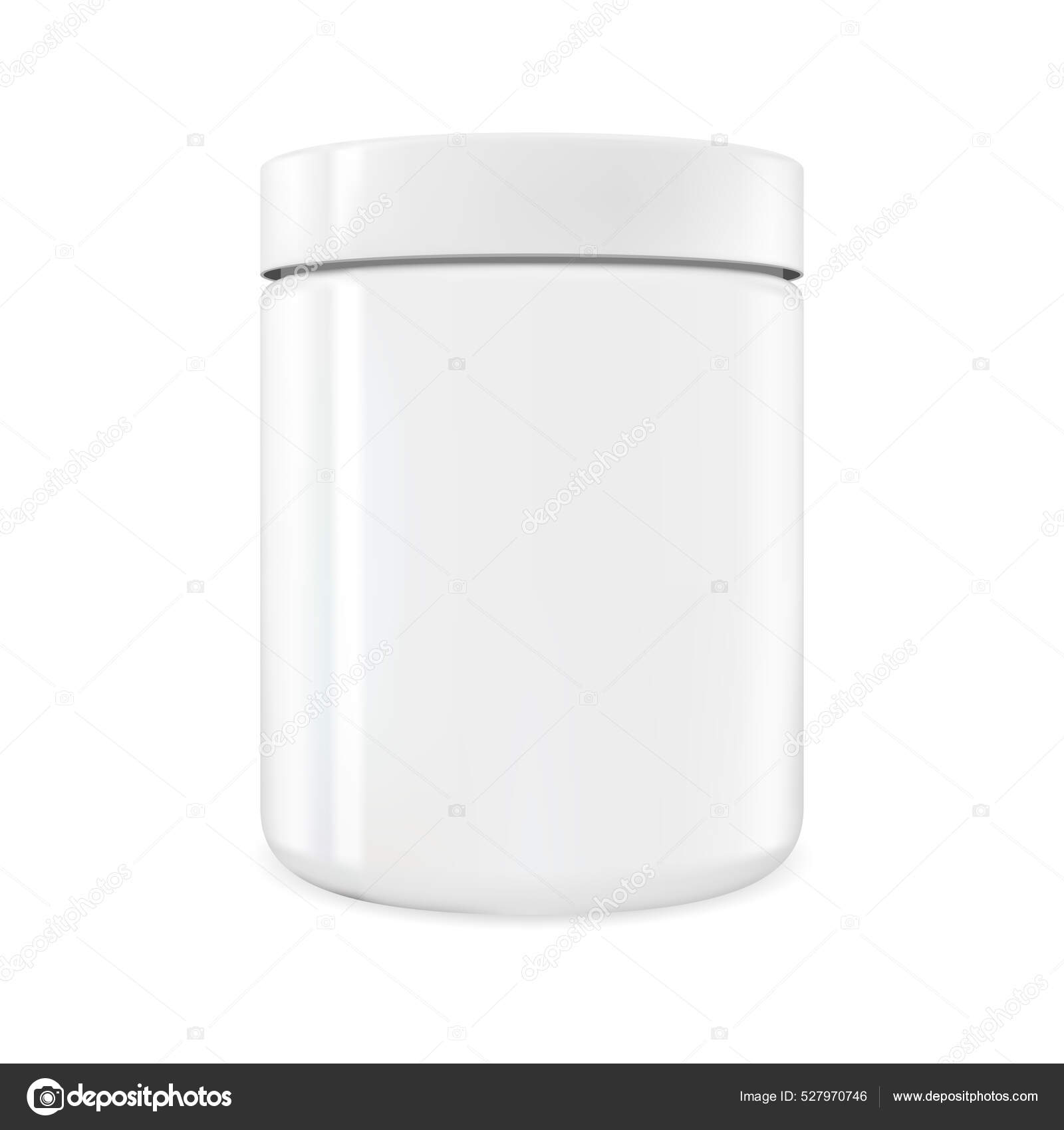 Premium Vector  Vitamin supplement packaging. black and white plastic pill  container pharmacy tablet jar illustration without label and logo.