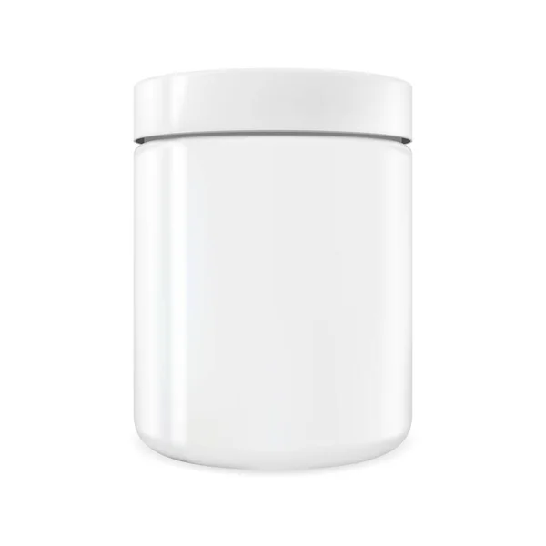 Premium Vector  Supplement bottle. white plastic protein container