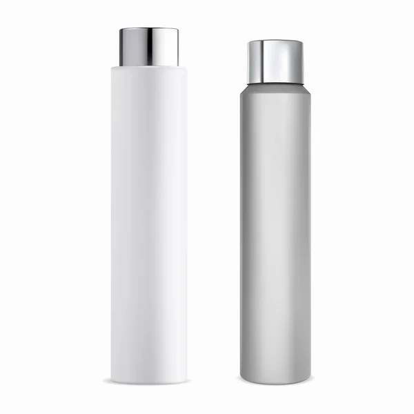 Flacone Cosmetico Cilindro Mockup Bottiglia Tubolare Plastica Flacone Shampoo Bianco — Vettoriale Stock