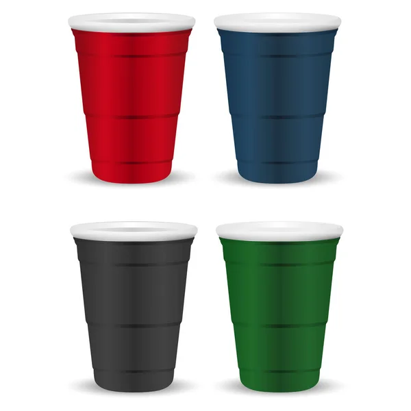 Червона Вечірка Одноразовий Пластиковий Напій Чашка Коледж Весело Час Пінг — стоковий вектор