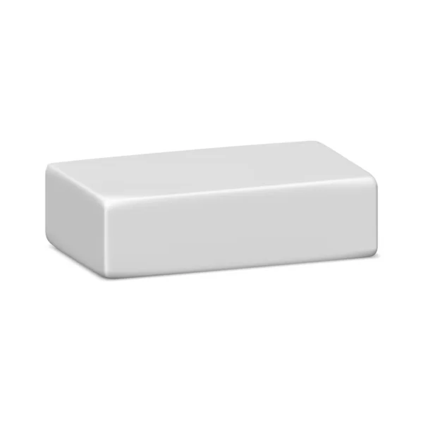 Soap Bar Mockup White Soap Template Clean Piece Handmade Toiletries — Stok Vektör