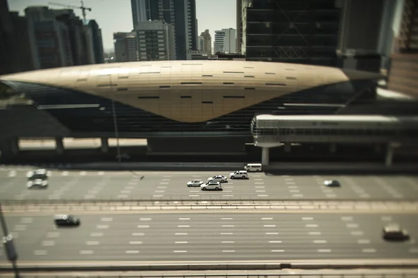 Tilt Shift da rodovia em Dubai — Fotografia de Stock