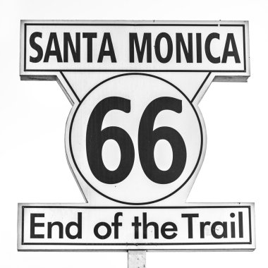 Route 66 işareti, santa Monica, los angeles yolun sonu