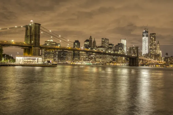 HDR Image of Brooklyn Bridge in New York Stock Picture
