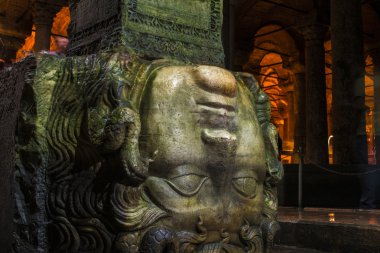 Medusa başı heykel - sütun bazilika Juma taban mermer