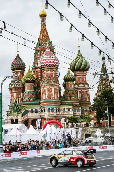 Professional WRC driver Daniel Sordo in Moscow City Racing Circle — Stock Photo, Image