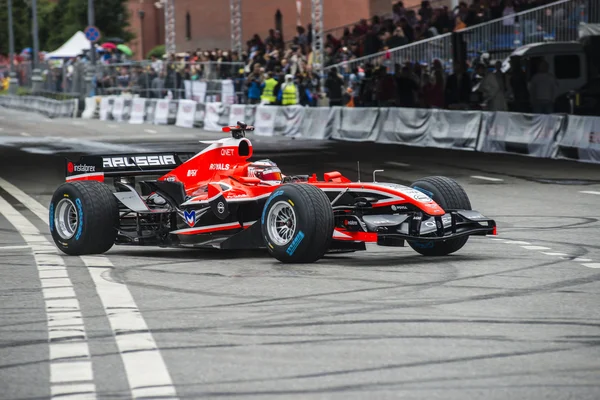 Sterownik marussia profesjonalnej Formule 1 — Zdjęcie stockowe