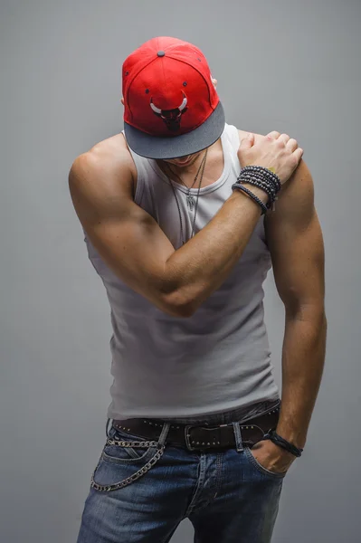 Strong man posing in Studio — Stock Photo, Image