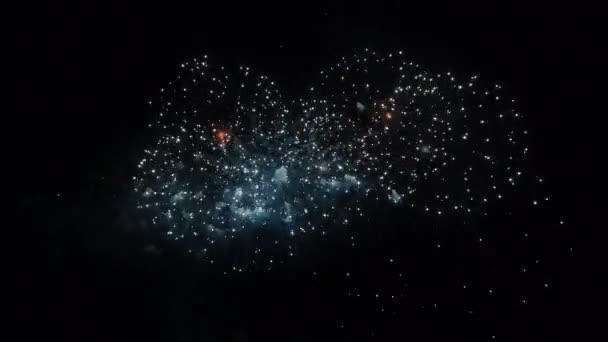 Fogos de artifício coloridos reais no céu noturno profundo, celebração do dia da independência de 4 de julho 2022, imagens de alta qualidade 4k — Vídeo de Stock