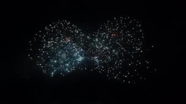 Real Abstract Fireworks display celebration, 4k high quality hdr footage — Stock Video