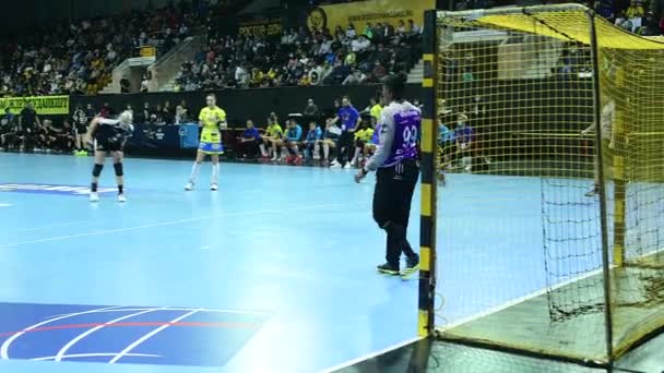 Rostov-on-Don, Russia - October 17, 2020: Handball game Rostov-Don vs Metz France - 2020 2021 Womens EHF Champions League - Group Round — Stock Video