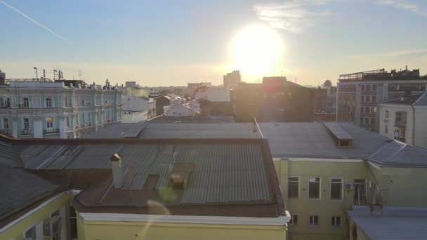 Zdjęcie wideo Drone Widok z lotu ptaka 4k Nagranie Rostowa na Dona, stolicy Rosji Południowej. Historyczne centrum monarchii rosyjskiej czas na promienie słoneczne — Wideo stockowe