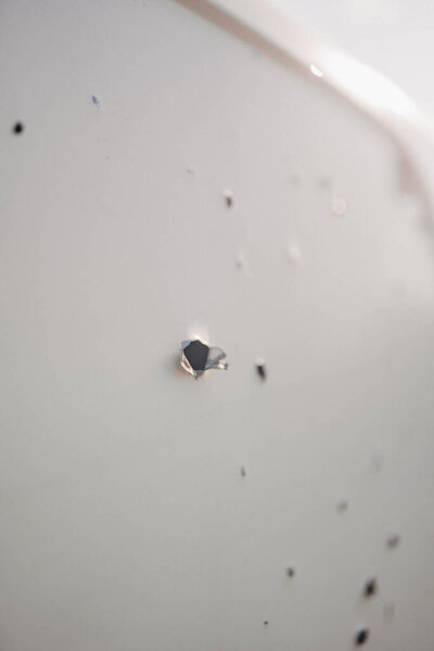 Borodyanka, Kyiv region, Ukraine. April 08, 2022: twisted wreckage of car being destroyed by russian army 