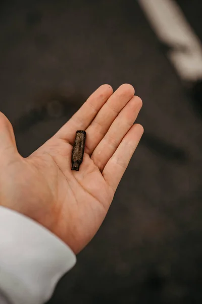 Borodyanka, Kyiv region, Ukraine. April 08, 2022: bullet in liberated village Borodyanka — Stock Photo