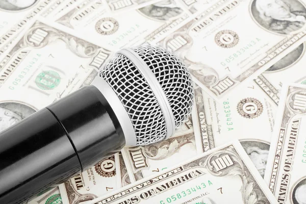 Microphone and money — Stock Photo, Image