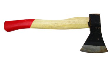 beyaz arkaplanda izole edilmiş balta.