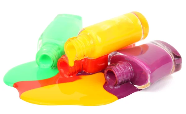 Flaskor av färgglada nagellack — Stockfoto
