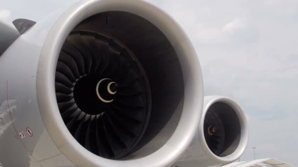 Turbina de aviones gigantes Airbus A380 — Vídeos de Stock