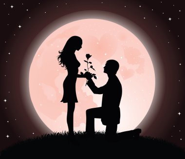 Love and moon. vector Love and moon. vector