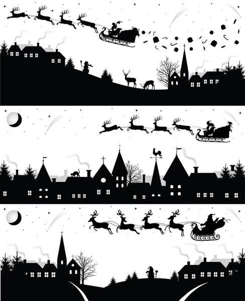Silhouettes de Noël. — Image vectorielle