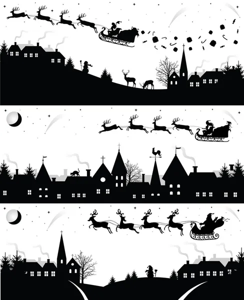 Christmas silhouettes. — Stock Vector