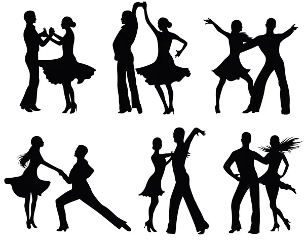 Dansen silhouetten. — Stockvector