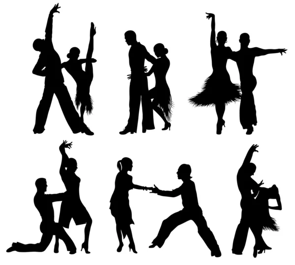 Dancing silhouettes. — Stock Vector