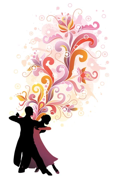 Couple dancing ballroom dance. — Stock Vector