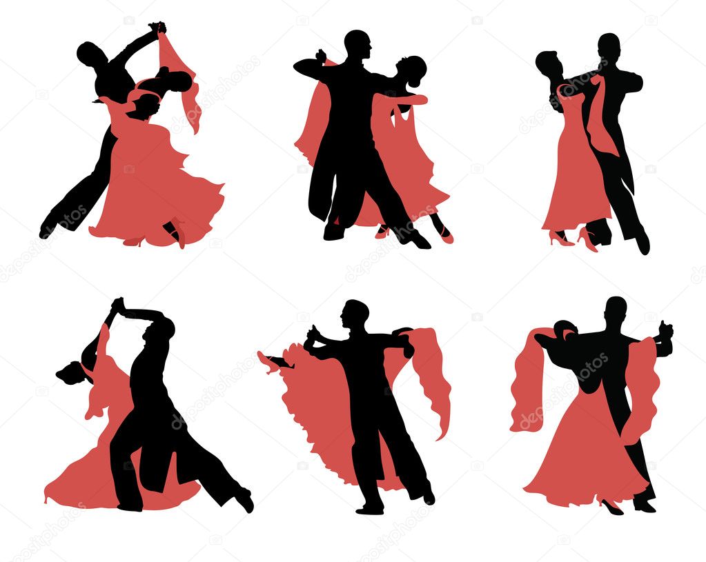 Set of silhouettes of a dancing couple. Stock Vector by ©oksanello 18779689