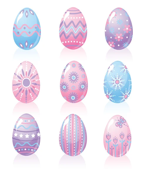 Set of eggs in different colors. — Stock Vector