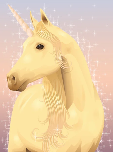 Portrait of a beautiful magic unicorn. — Stock Vector