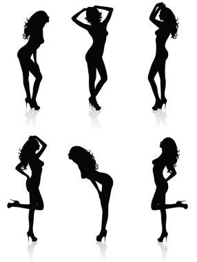vector silhouettes duran kadın koleksiyonları.