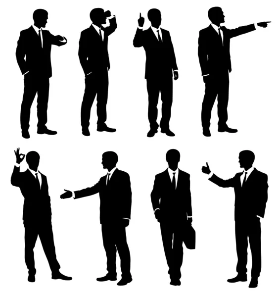 Set of silhouettes of a businessman. — Stock Vector