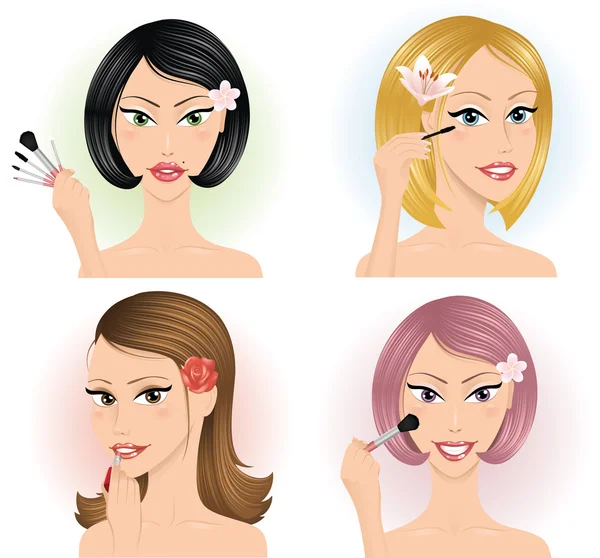 Woman and cosmetic — Stock Vector