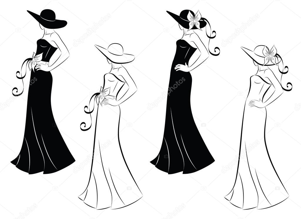Mulher usando ilustração de vestido preto e branco, boneca desenho  ilustração, boneca de chapéu de pôquer, diversos, cabelo preto, fotografia  png