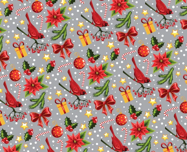 gri bir arka planda kesintisiz Noel desen.