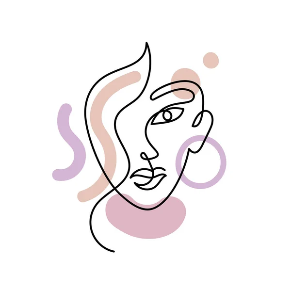 Πρόσωπο Μιας Αφηρημένης Γυναίκας Πολύχρωμα Σχήματα Ένα Σύγχρονο Αφηρημένο Μινιμαλιστικό — Διανυσματικό Αρχείο