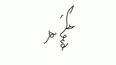 Beyaz üzerine soyut çift bir çizgi sanat tarzında.