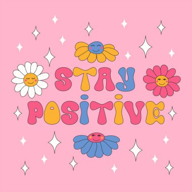 Pembe arka planda eski papatyalar ve parıltılar.