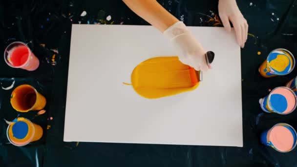 Fluid art painting. Background with liquid acrylic color. — Stok video