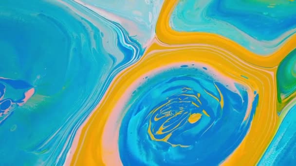 流畅的艺术绘画 背景为液态丙烯酸色 混合油漆 抽象绘图 现代艺术 慢动作视频 — 图库视频影像